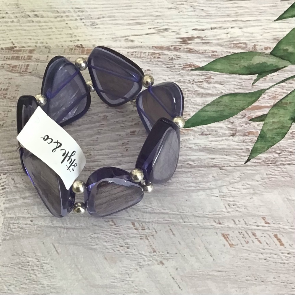 Style & Co Dusty Blue Resin Stretch Bracelet
